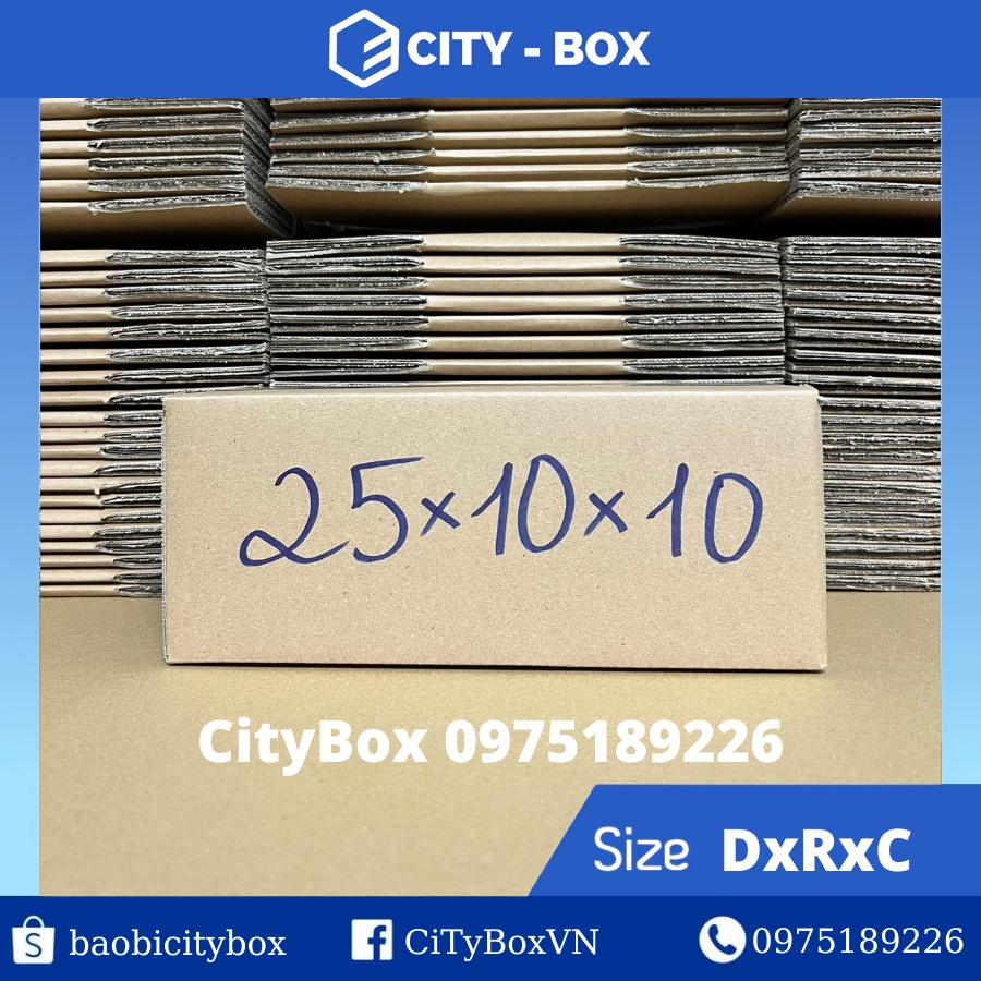 25x10x10 hộp carton ship cod -10 hộp 25x10x10