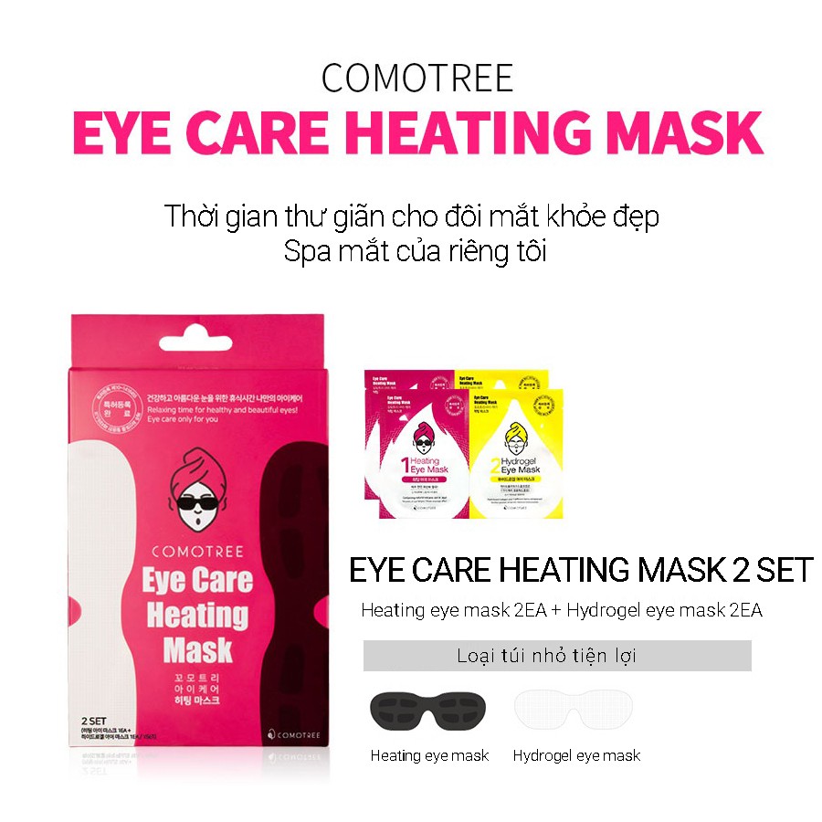 Mặt Nạ Nhiệt Thư Giãn Cho Mắt 2 trong 1 COMOTREE EYE CARE HEATING MASK_Mỹ phẩm Hàn Quốc chính hãng