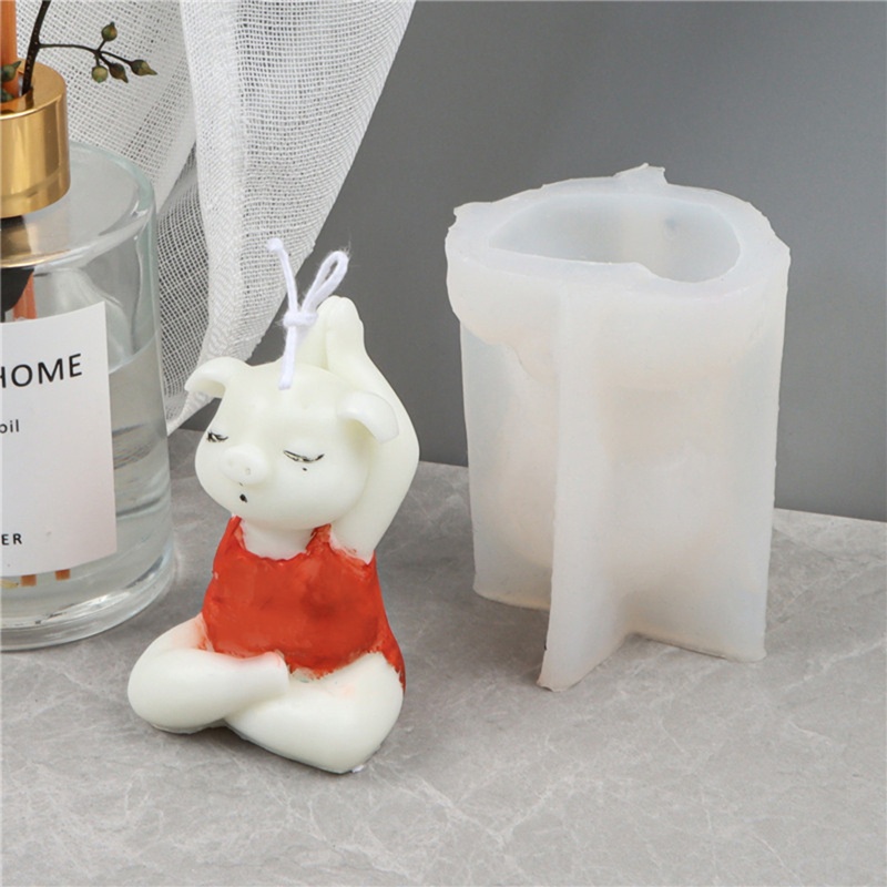 Khuôn Nhựa Hình Heo Tập Yoga Làm Trang Sức DIY