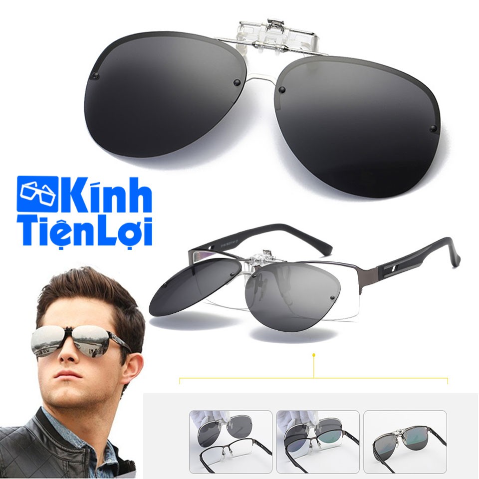 Tròng kính mát kẹp phân cực cho người cận Kính râm Kẹp kính cận Phi ...