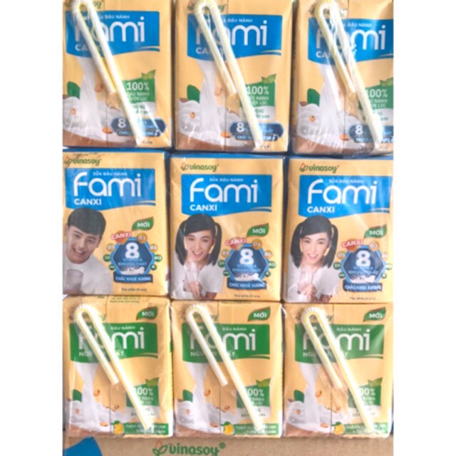 Sữa đậu nành Fami canxi lốc 6 hộp x 200ml