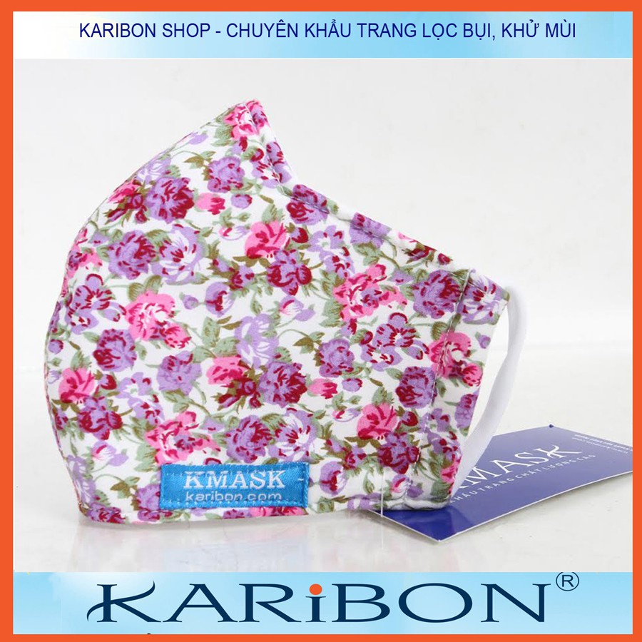 Combo 2 chiếc khẩu trang vải Karibon Kmask 3 lớp chính hãng