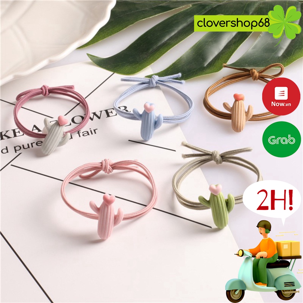 Chun buộc tóc đính cây xương rồng xinh xắn   Clovershop68
