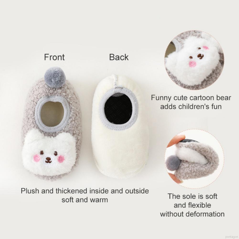 Vớ nỉ mềm mại co giãn thoáng khí chống trượt in họa tiết hoạt hình cho bé sơ sinh