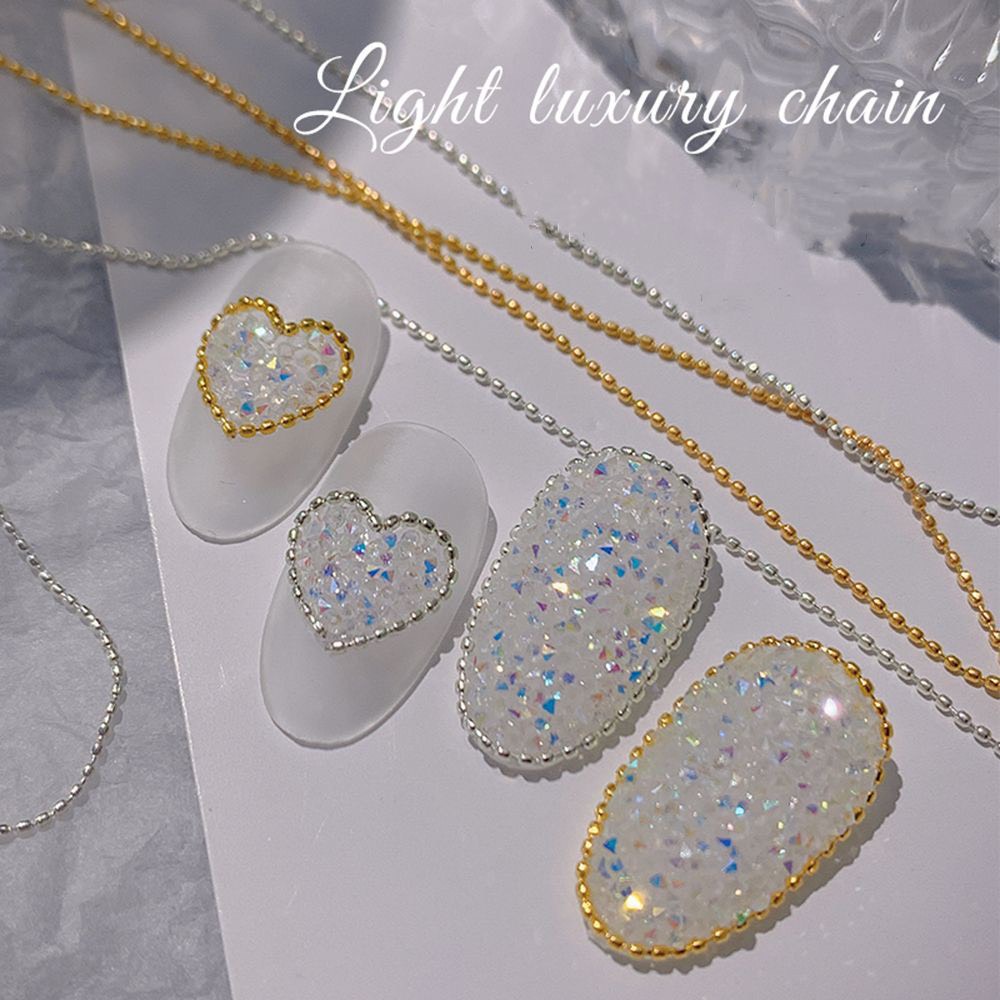 Dây bi dẹt kim loại gắn móng nail