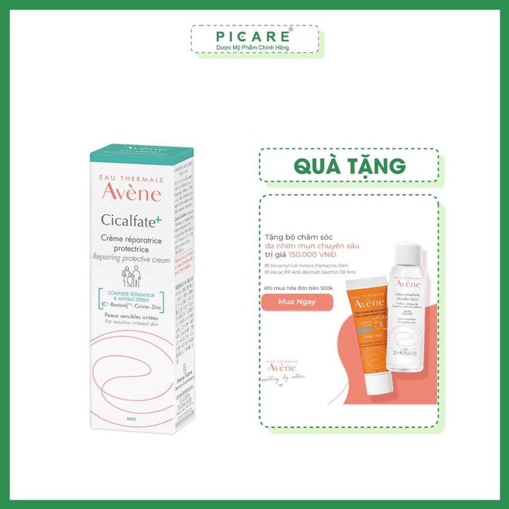 [CHÍNH HÃNG] Kem phục hồi da, lành sẹo, chống nhiễm khuẩn Avene Cicalfate Cream 40ml