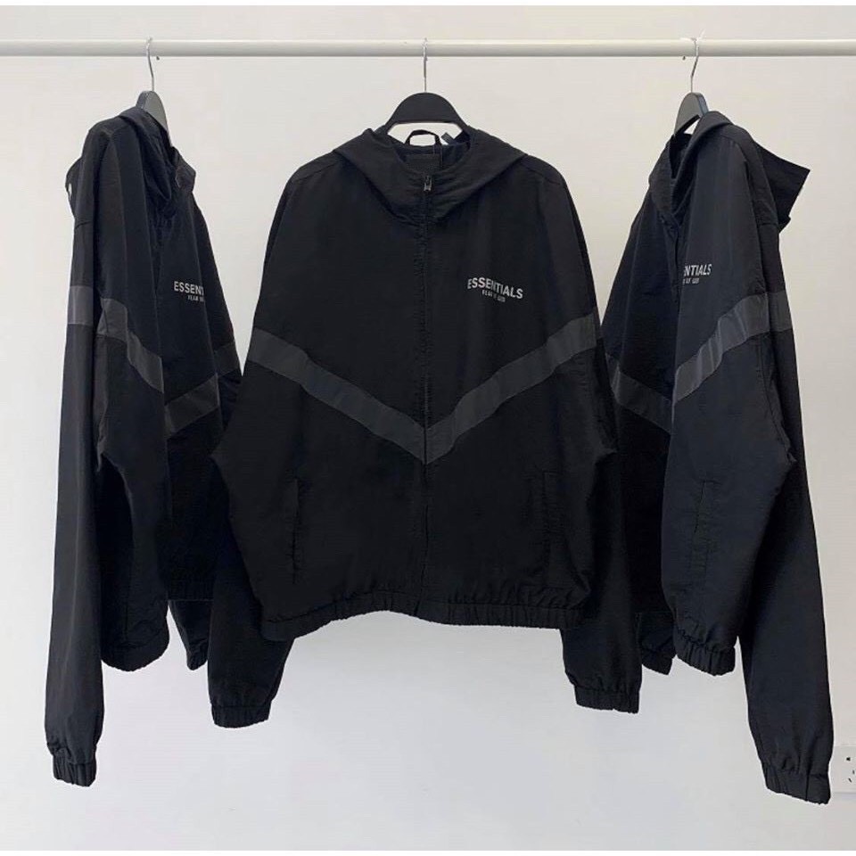 -HÀNG NHẬP KHẨU Áo Khoác Dài Tay Nam Nữ ESSENTIALS FEAR OF GOD Phản Quang Dù 2 Lớp Form Rộng Unisex Thời Trang Casual St