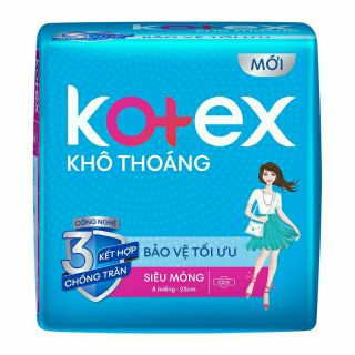 Băng vệ sinh Kotex Khô thoáng siêu mỏng gói 8 miếng