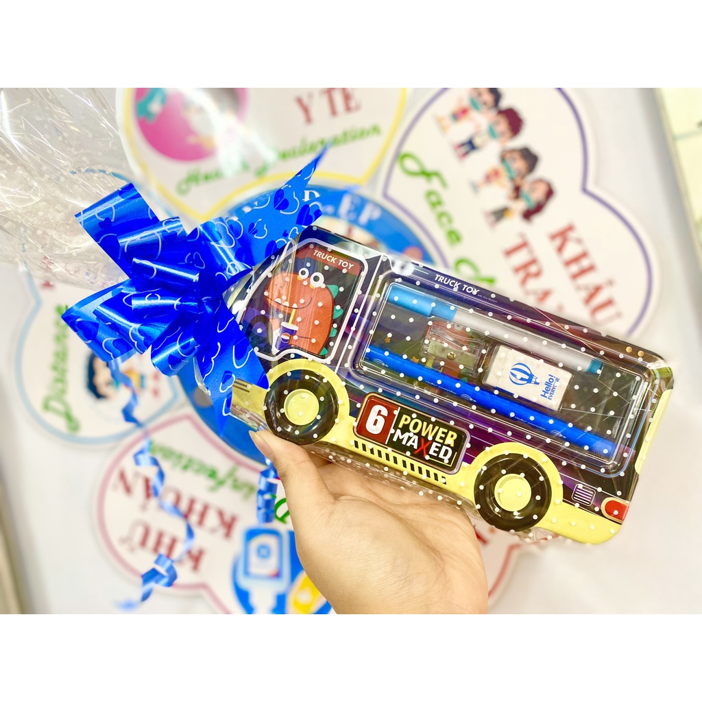 Bộ Dụng Cụ Hộp Bút Xe Buýt Siêu Đáng Yêu, giao mẫu ngẫu nhiên