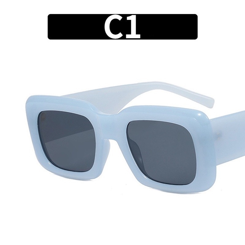 (KIQI-FASHION) COD Mới Kính Mát Hình Chữ Nhật Chống Tia Uv400 Cho Nam Nữ