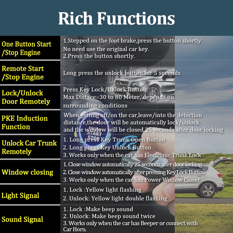 Thiết Bị Báo Động Xe Hơi Điều Khiển Từ Xa PKE