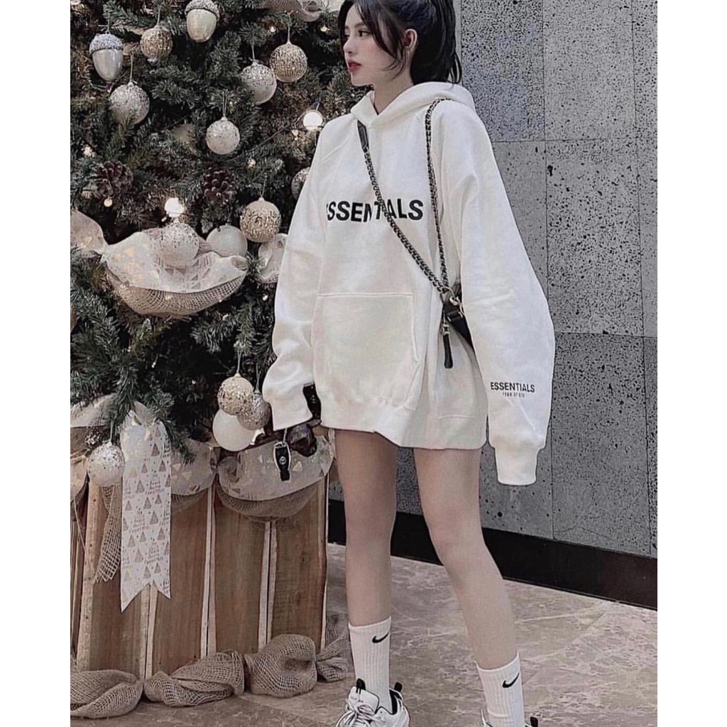Áo Nỉ Hoodie Essentials Nữ - BaoBao.Clothing [FREE SHIP] - Sweater form rộng dài tay, phong cách retro cổ điển | BigBuy360 - bigbuy360.vn