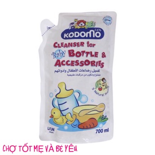 Nước Rửa Bình Sữa Kodomo Thái Lan Rửa Được Rau Củ Loại Cao Cấp Đậm Đặc Dạng Túi 700ml