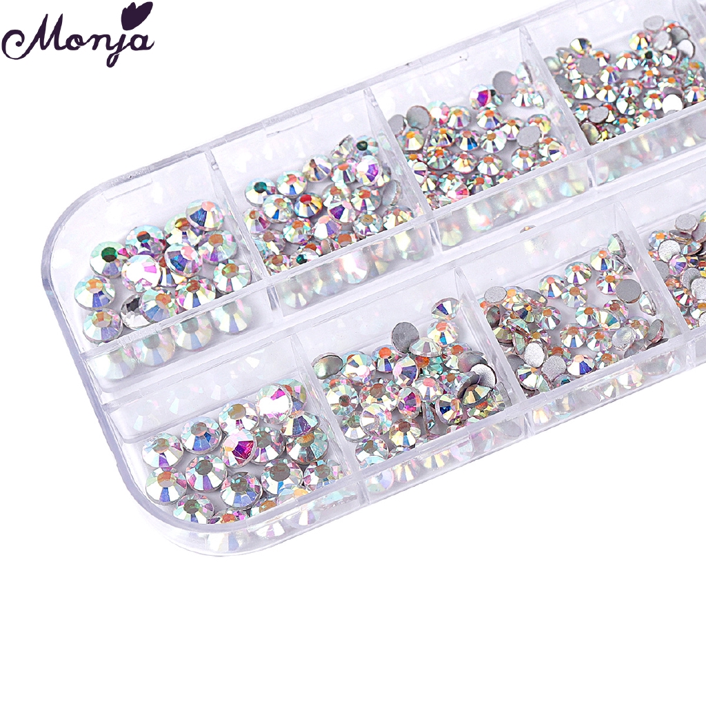 Monja Hộp 12 Ngăn Phụ Kiện Trang Trí Móng Tay 3d