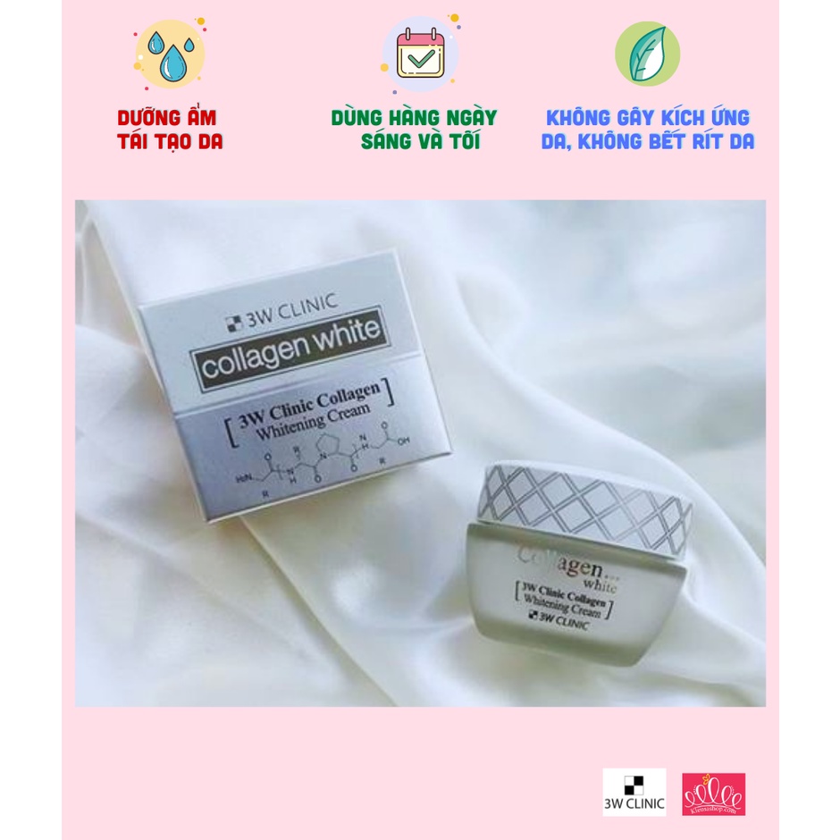 Kem Dưỡng Trắng Da Tinh Chất Collagen 3W Clinic Collagen Whitening Cream 60ml