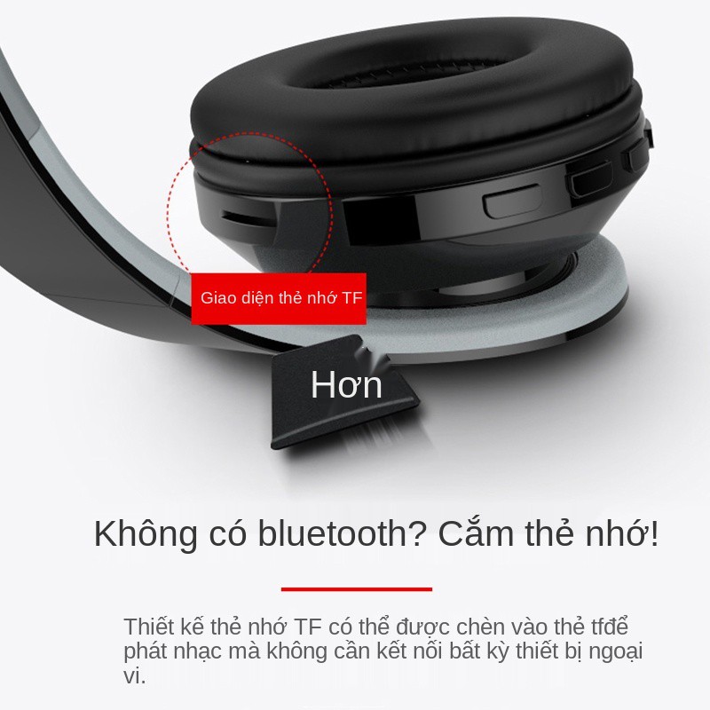 ▲◑Tai nghe gaming chụp Không dây bluetooth thể thao âm nhạc thẻ game 4.0 mic cầm tay máy tính phổ thông