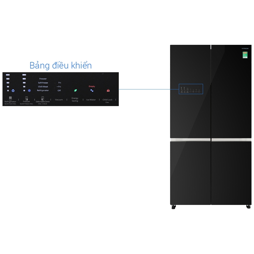 Tủ lạnh Hitachi Inverter 569 lít R-WB640VGV0  Có ngăn chân không - Điện Máy Kho Rẻ