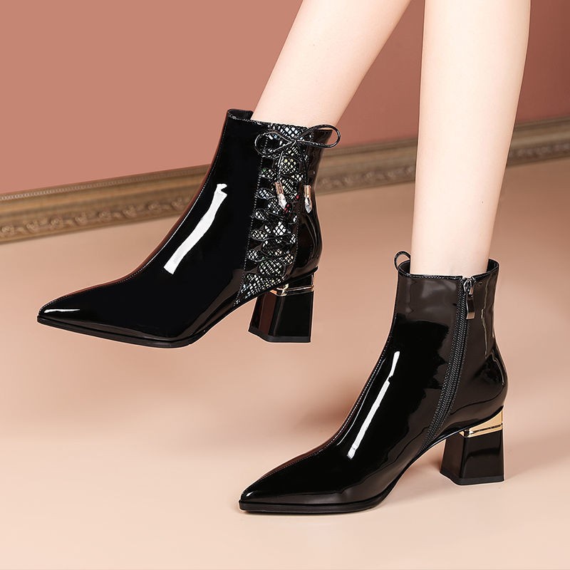 Giày bốt cao gót mũi nhọn thời trang cho nữ