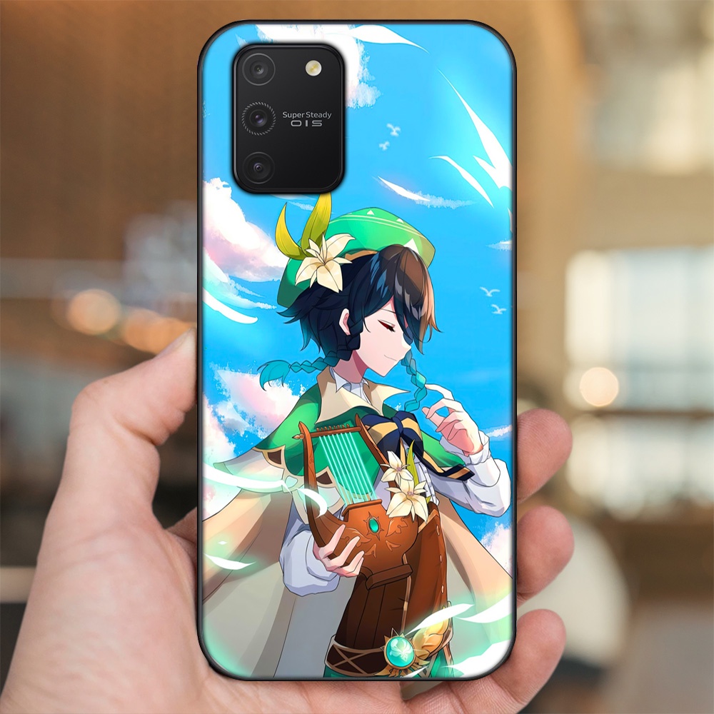 Ốp lưng Samsung S10 Lite viền đen in hình Venti Genshin Impact