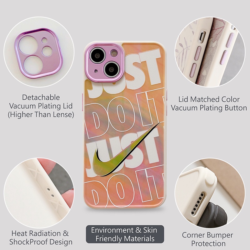 Ốp điện thoại in hình Nike màu gradient thời trang cho iphone 13 12 11 PMax pro X XS XR Xs MAX 7 8 plus