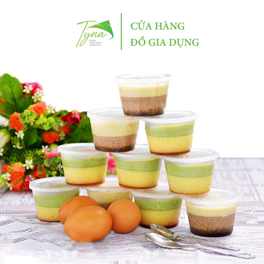 [Tyna shop] - Lốc 50 hộp bánh flan cao cấp nhựa dẻo PP 100%