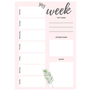 Giấy lập kế hoạch hàng tuần - Weekly plan sheet khổ A5 được chọn mẫu