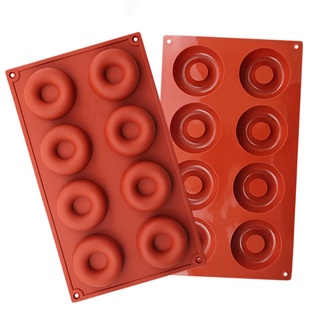 Khuôn silicon làm bánh donut 8 ô an toàn tiện dụng DIY