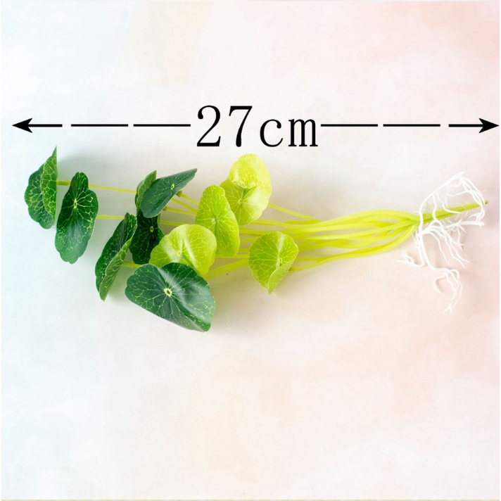 CÂY RAU MÁ NHẬT LÁ TRÒN - Cây cảnh giả dòng thủy sinh trang trí không gian nhà, sân vườn, quán cafe