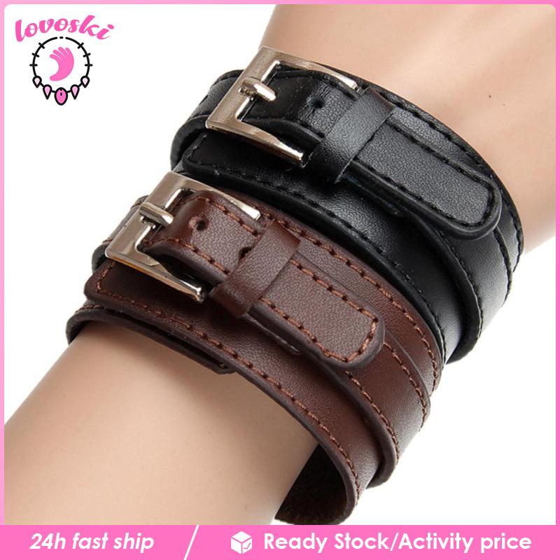 Vòng Tay Da Bò Bản Rộng Thời Trang Cho Nữ
