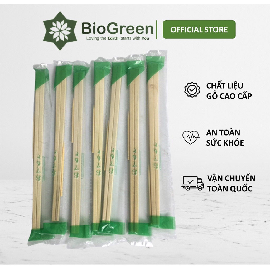 100 đôi đũa gỗ tách dùng 1 lần bọc opp (nilon) không tăm, có tăm, không bọc đũa trần