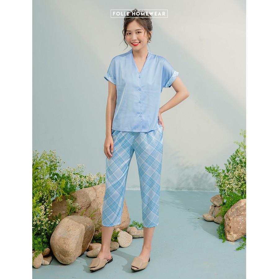 Folie Homewear đồ mặc nhà áo tay ngắn quần lửng FB87.1