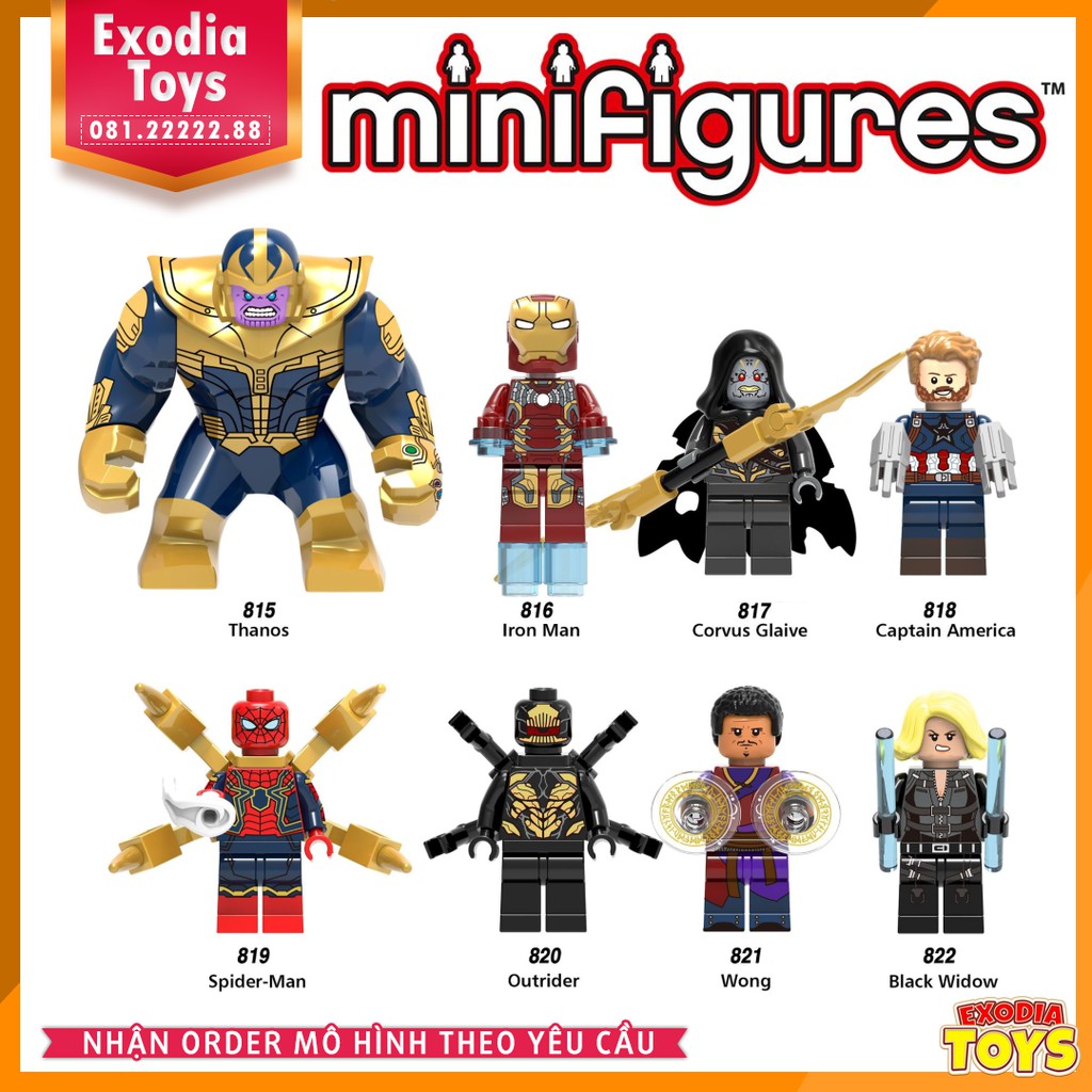 Xếp hình Minifigure Marvel Biệt đội siêu anh hùng Avengers Cuộc Chiến Vô Cực - Đồ Chơi Lắp Ghép Sáng Tạo - X0186