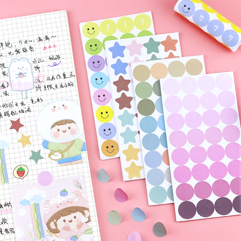 Set 10 tờ hình dán trang trí sổ tay nhật ký đa dạng