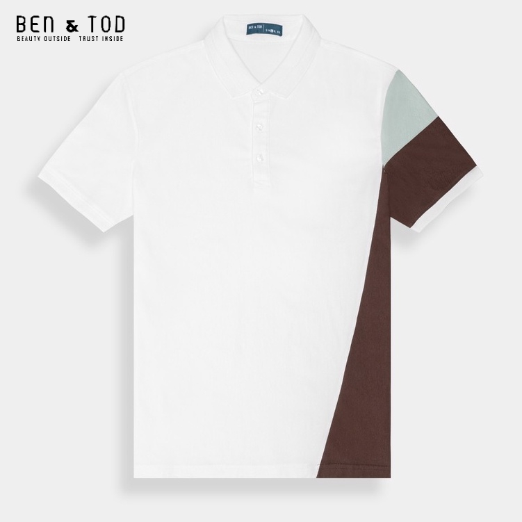 Áo polo nam có cổ BEN &amp; TOD R1300BB122 vải thun cotton, nam tính, chỉnh chu, sang trọng, trẻ trung