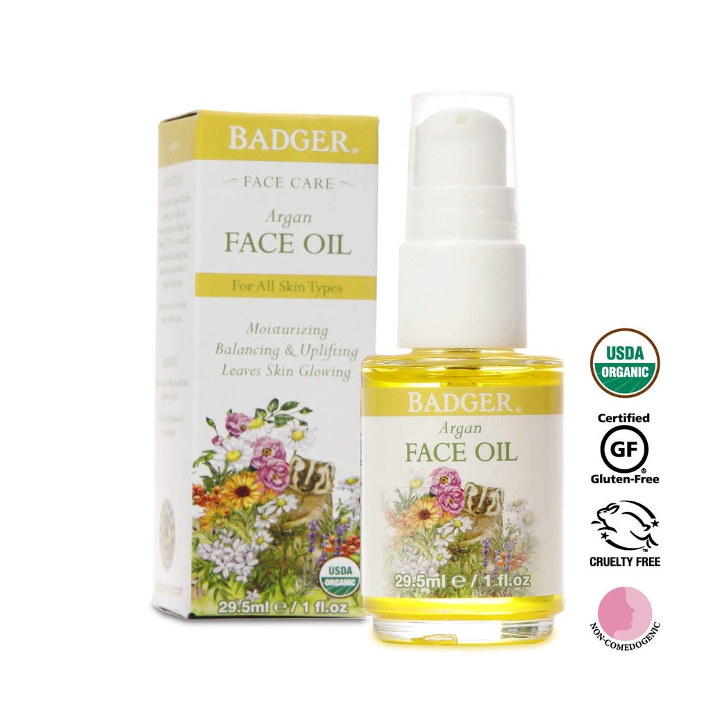 Dầu Dưỡng Argan Hữu Cơ Cho Mọi Loại Da Badger Argan Face Oil 29,5ml