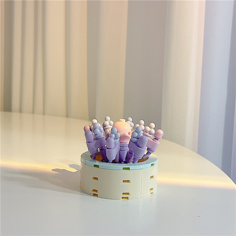 Khối Xếp Hình Bó Hoa Sáng Tạo DIY Dành Cho Trang Trí