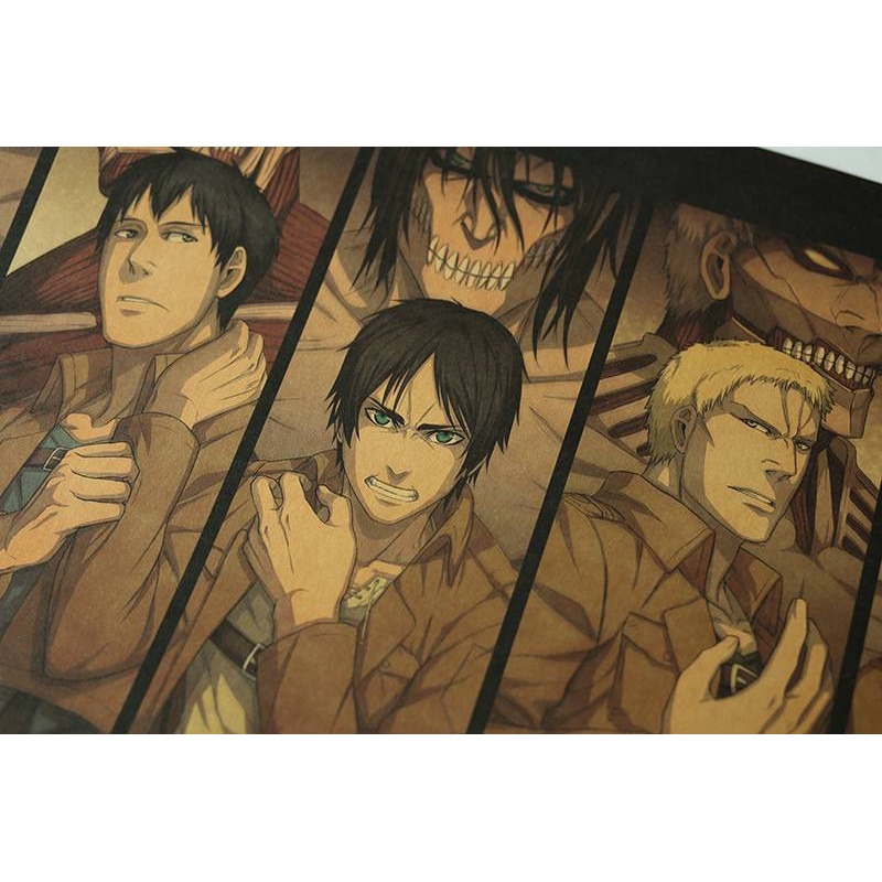 Áp Phích Trang Trí Nội Thất Hình Attack On Titan 50x35cm