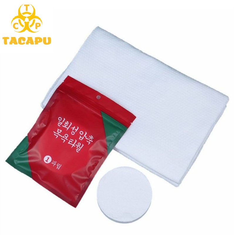 Khăn nén Hàn Quốc dùng 1 lần kích thước 70x140cm mềm mịn giá rẻ tiện dụng thích hợp du lịch dã ngoại KNHQO1TA - TACAPU