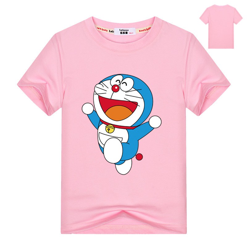 Áo thun bé trai họa tiết Doraemon thời trang mùa hè 2020