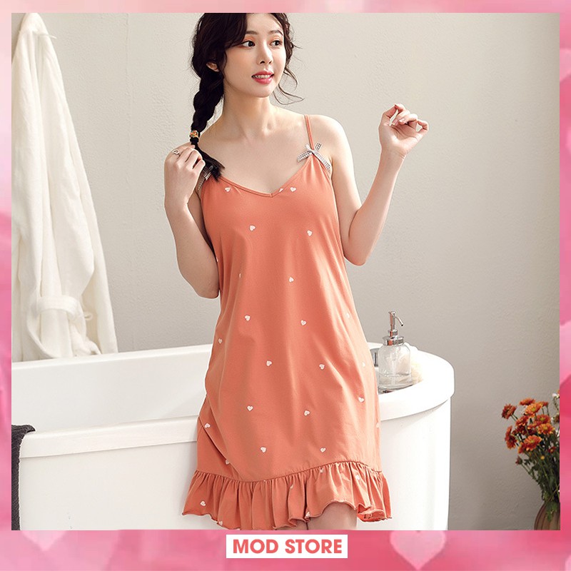 [𝐇𝐚̀𝐧𝐠 đ𝐞̣𝐩] Váy Ngủ 2 Dây, Váy Mặc Nhà Siêu Mát, Chất Cotton Co Giãn, Nhiều Màu V3 | BigBuy360 - bigbuy360.vn