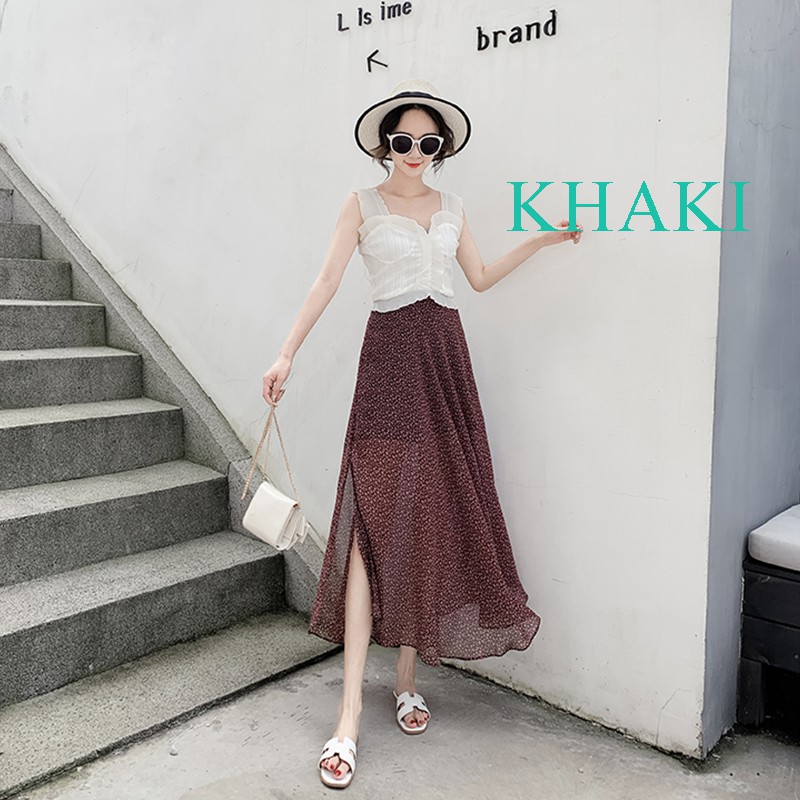 Chân váy chấm bi dáng dài nữ tính thanh lịch | BigBuy360 - bigbuy360.vn