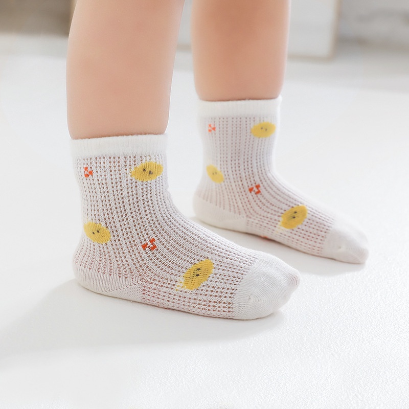 5 Đôi tất KOKOROCARE YSZ-15 vải lụa lạnh không khung xương in chủ đề xương rồng đáng yêu cho bé 6 tháng-5 tuổi