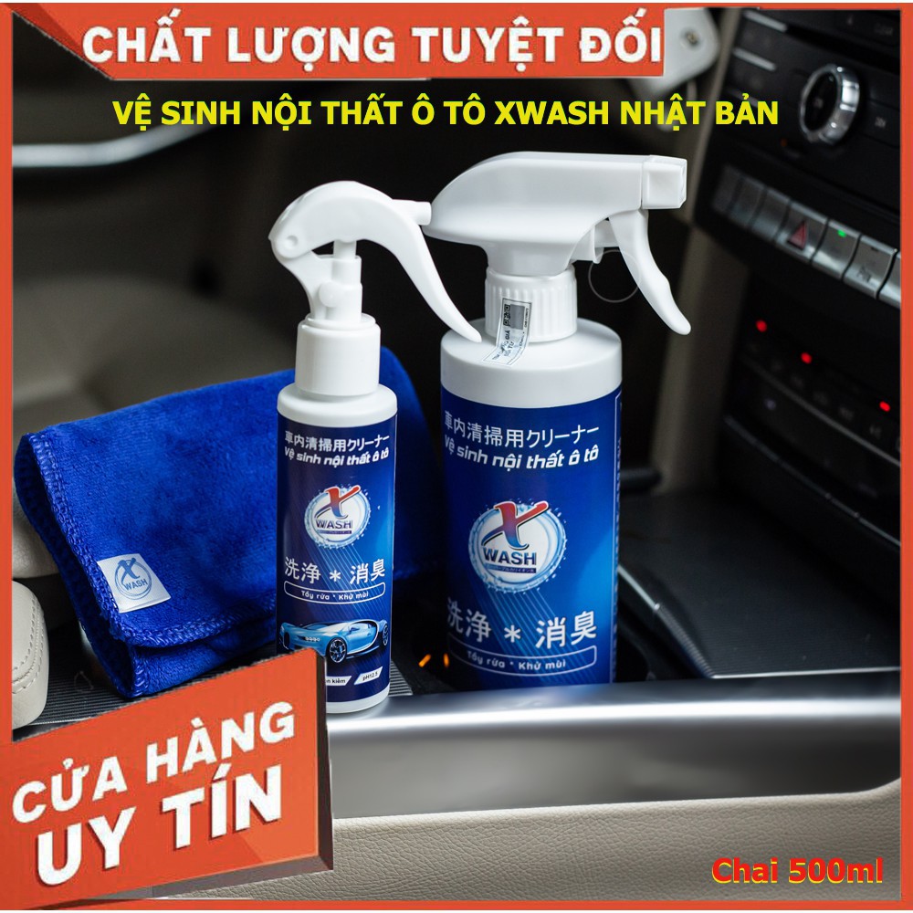 [CHÍNH HÃNG] XWash combo 500ml-100ml nước tẩy rửa nội thất oto, xe hơi khử mùi không hóa chất