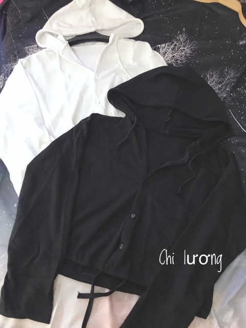 Áo nỉ mũ crotop rút dây | BigBuy360 - bigbuy360.vn