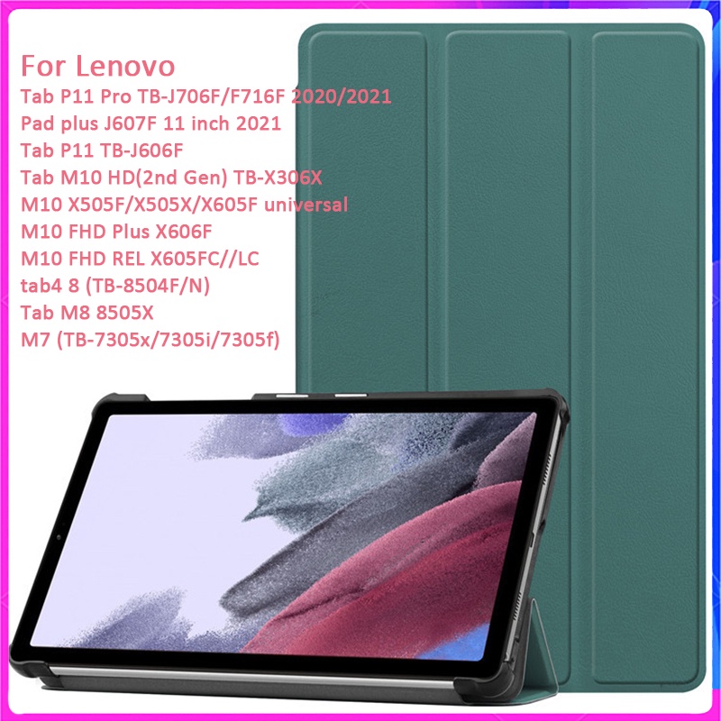 Ốp lưng da PU cho 2021 Lenovo Xiaoxin Pad P11 Pad Pro J716F 11.5 Pad plus J607F Tab M10 M8 7