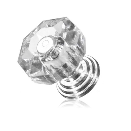 Tay nắm cửa, tay cầm cửa, núm mica, có vít,18mm, trang trí hộp mỹ phẩm