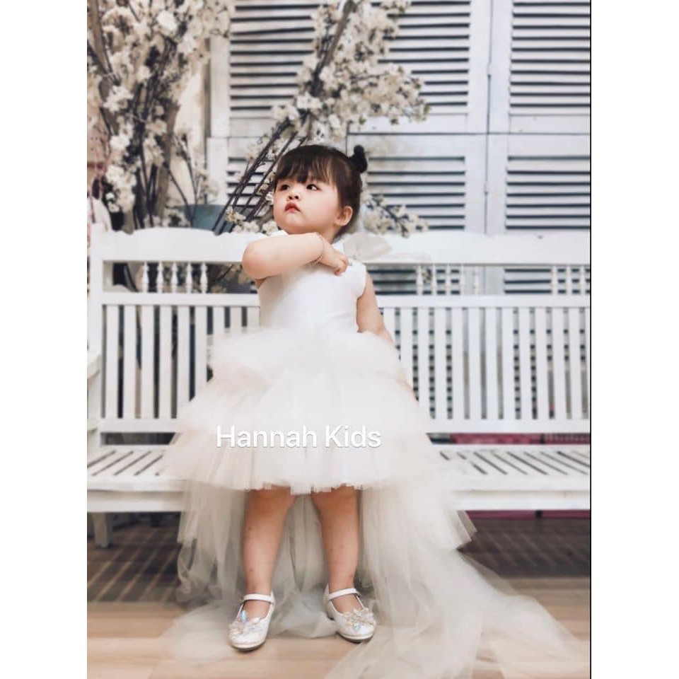 Đầm Công Chúa Cho Bé, Đầm Dự Tiệc Sinh Nhật Thôi Nôi Cho Bé - Đầm Dạ Hội Đuôi Cá Có Tháo Rời HANNAH KIDS