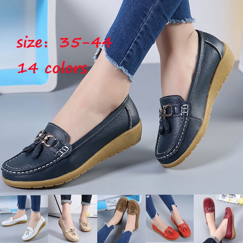 Giày Lười Da Thời Trang Cho Nữ Size 35-44