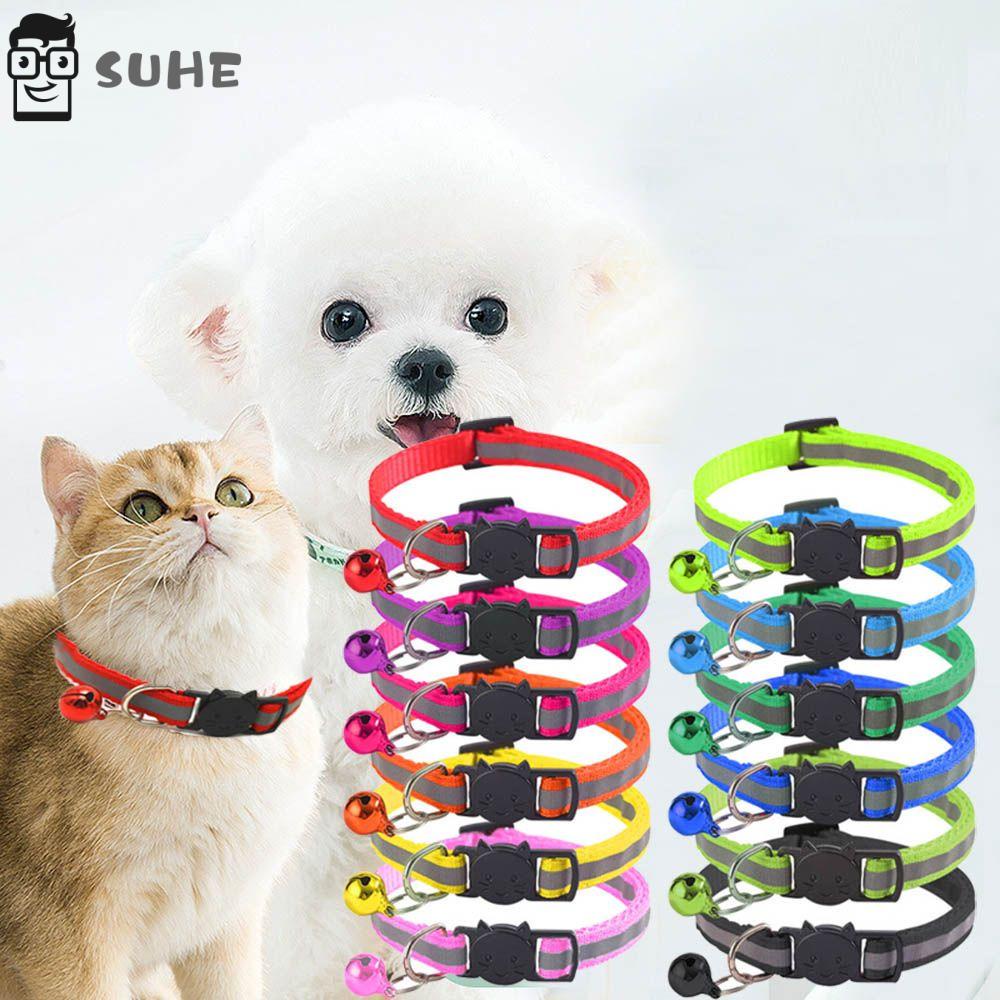Vòng cổ nylon co giãn gắn chuông có thể điều chỉnh cho thú cưng nhiều màu sắc tùy chọn