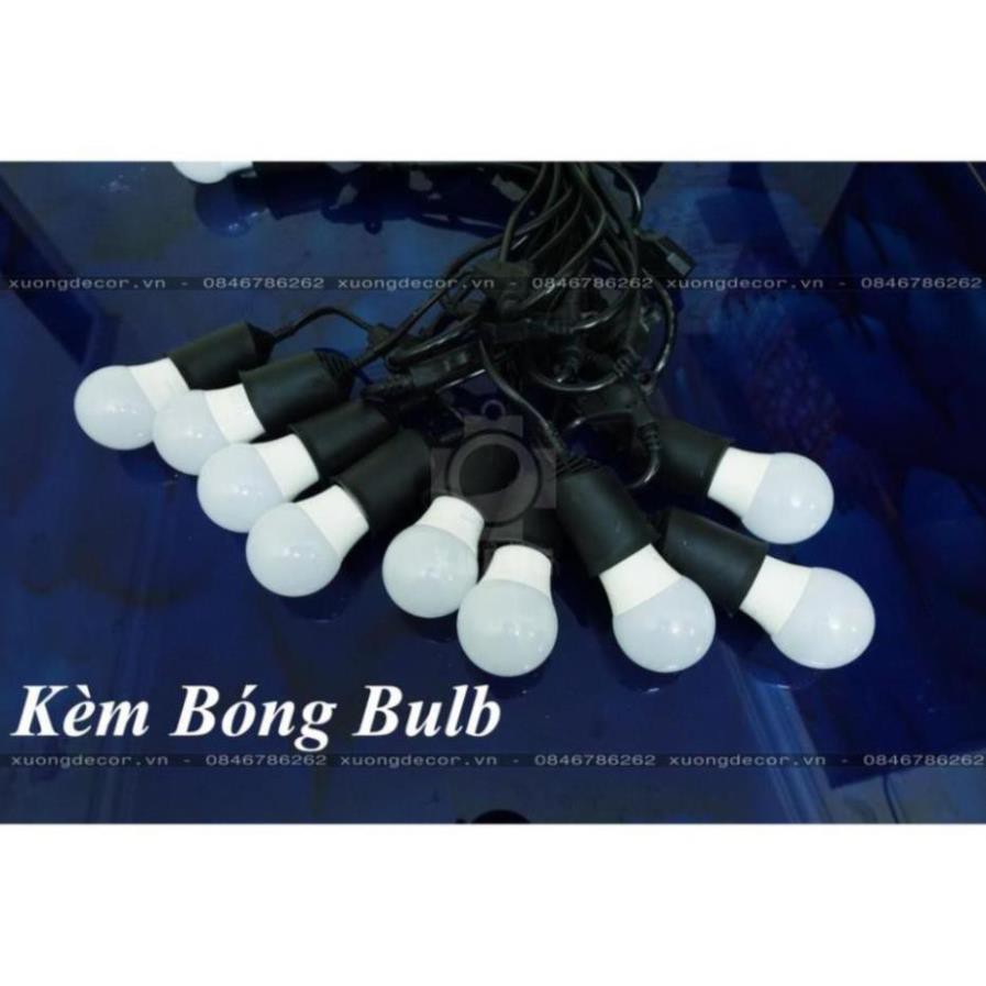 Dây đèn Pingpong chống nước ngoài trời 5m 10 đui, 10m 15 đui, 10m 19 đui kèm Đủ các loại bóng - Bestseller Shopee